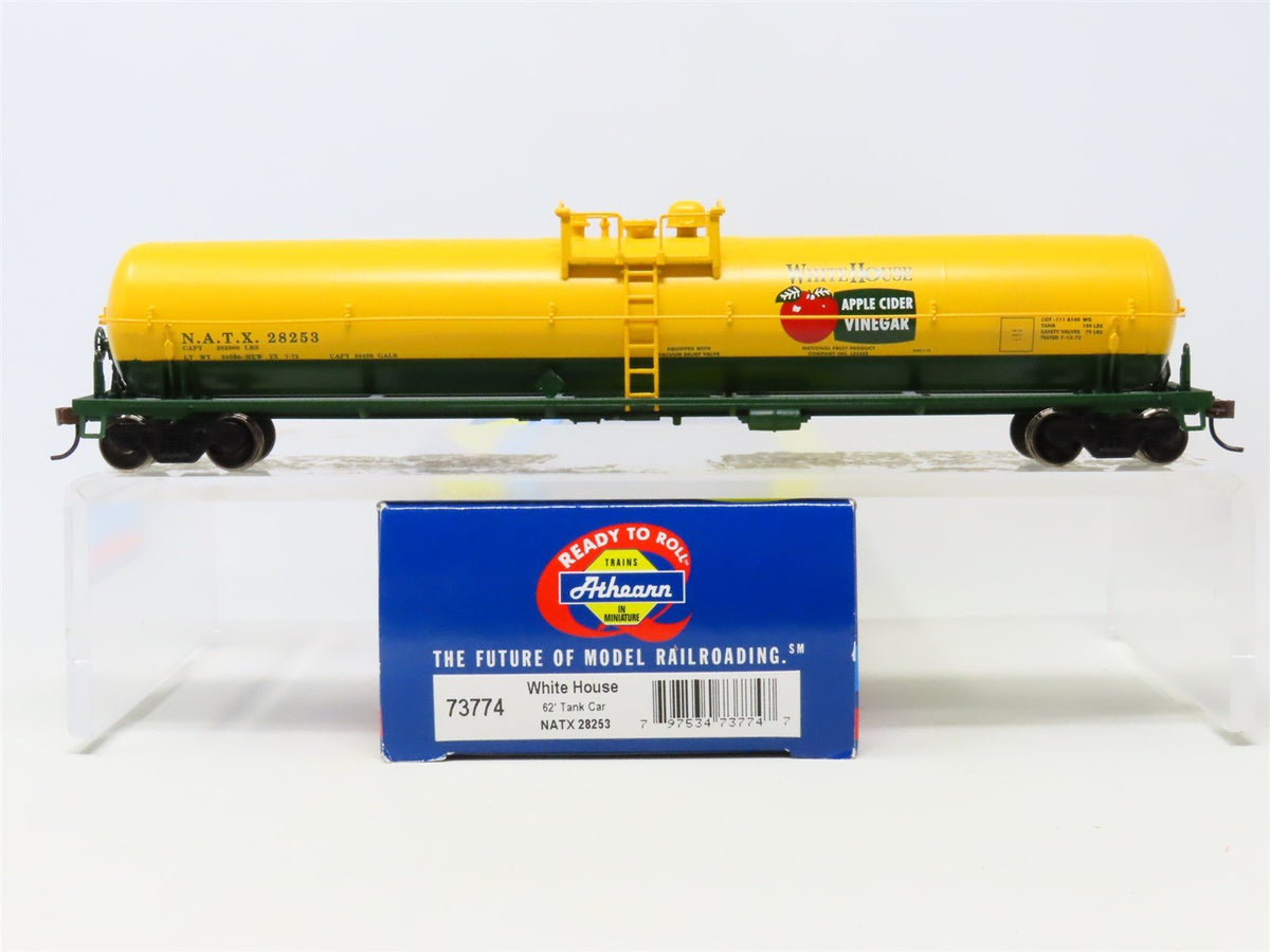 HO Scale Athearn 73774 NATX White House Apple Cider Vinegar 62&#39; Tank Car #28253