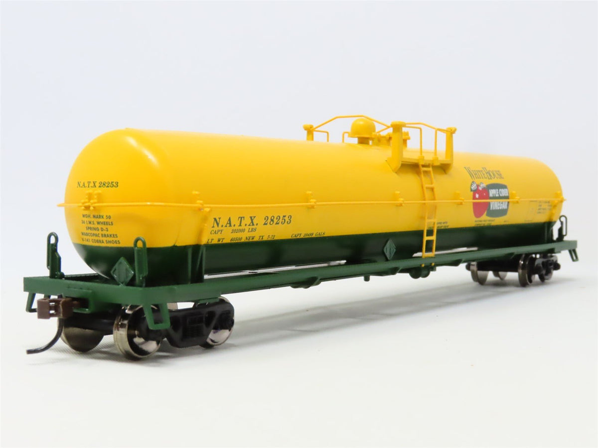 HO Scale Athearn 73774 NATX White House Apple Cider Vinegar 62&#39; Tank Car #28253