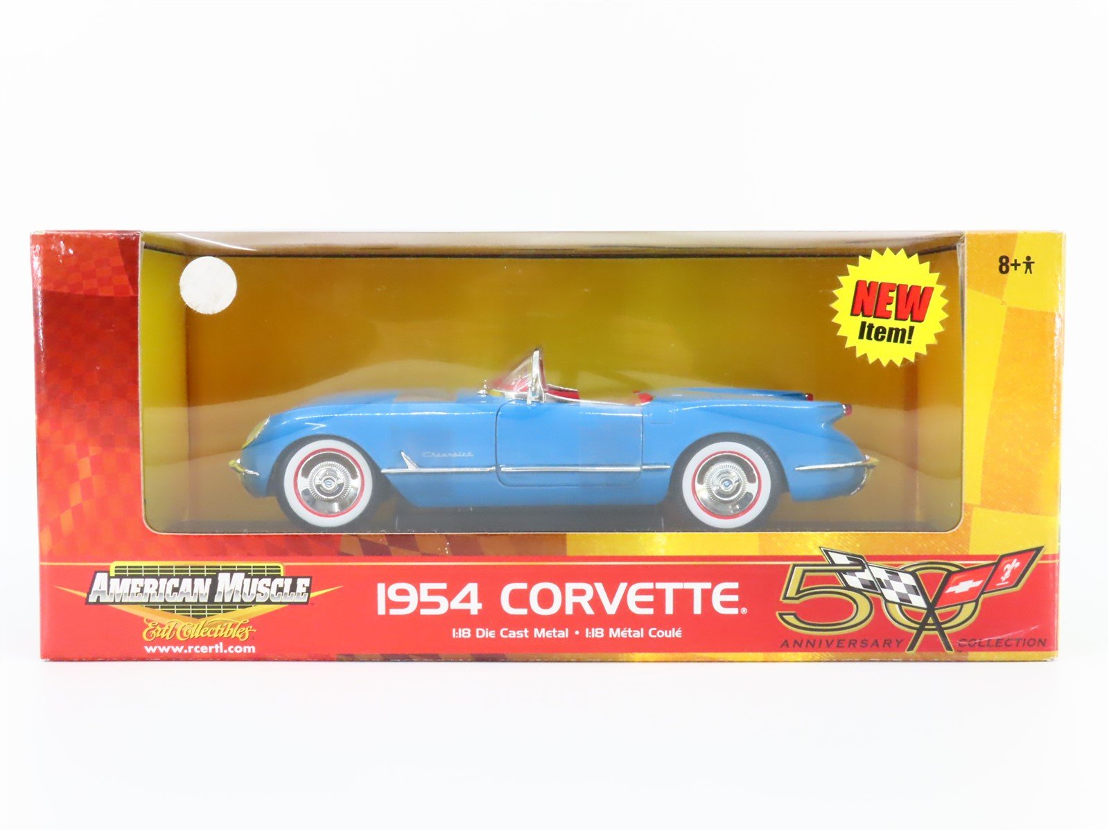 1:18 Scale RC Ertl American Muscle #36833 Die-Cast 1954 Corvette - Blue