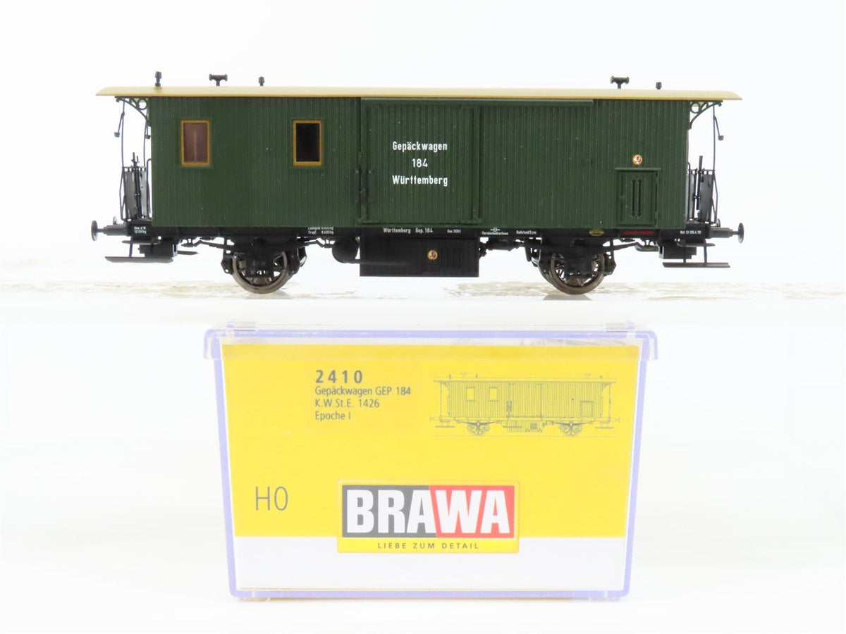 HO Scale BRAWA 2410 K.W.St.E. Wurttemberg Era I Baggage Passenger Car #184