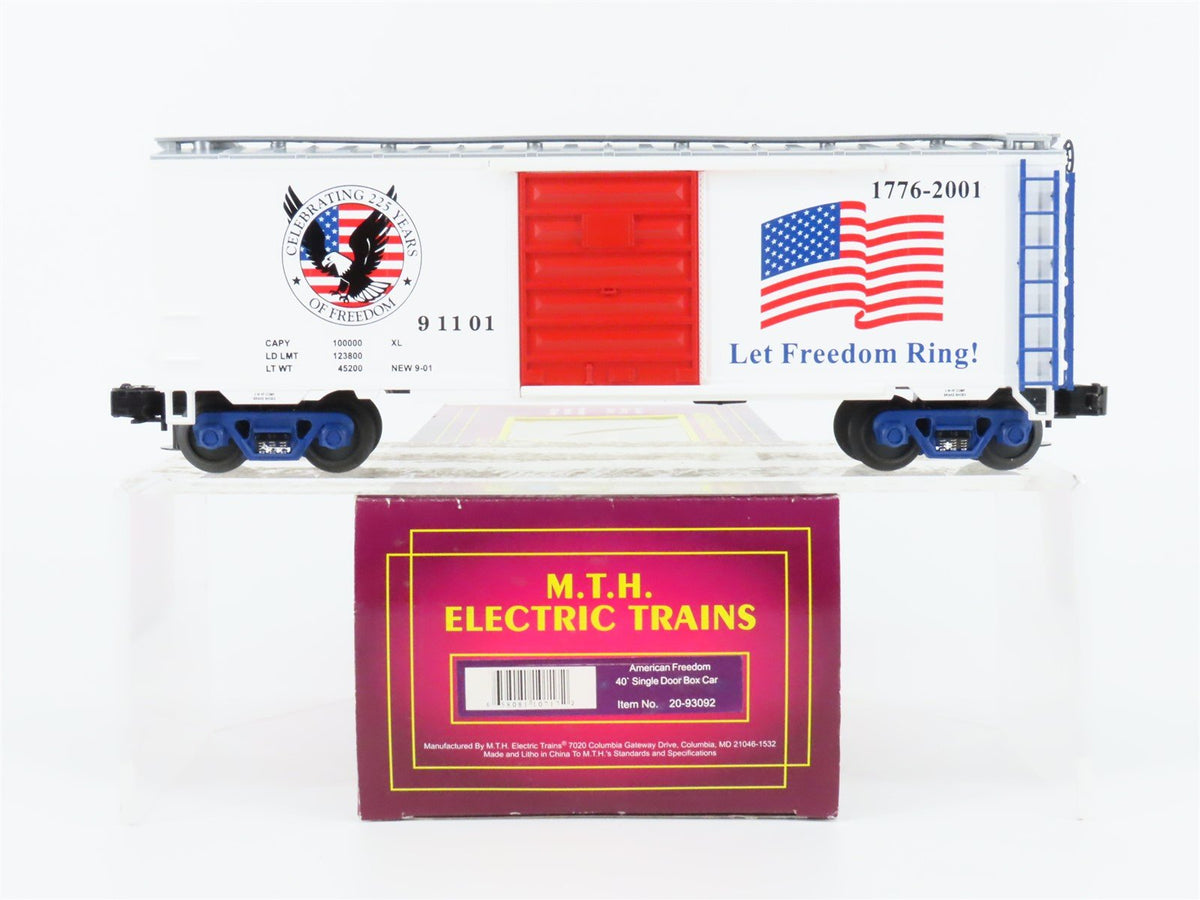 O Gauge 3-Rail MTH 20-93092 American Freedom 40&#39; Boxcar #91101