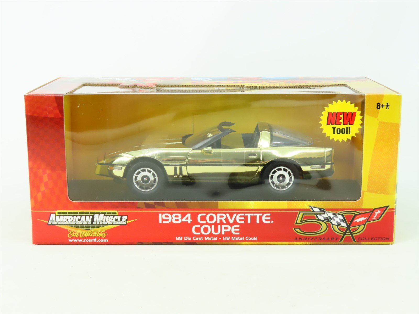1:18 Scale RC Ertl American Muscle #36833 Die-Cast 1984 Corvette Coupe - Gold
