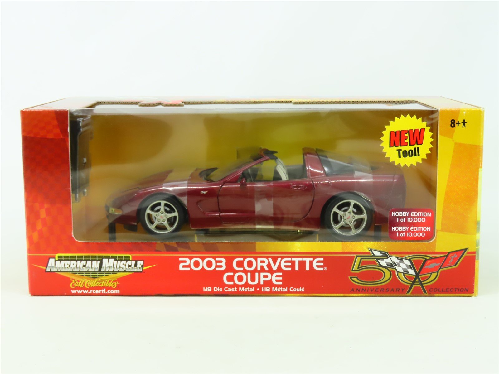 1:18 Scale RC Ertl American Muscle #33174 Die-Cast 2003 Corvette Coupe - Red