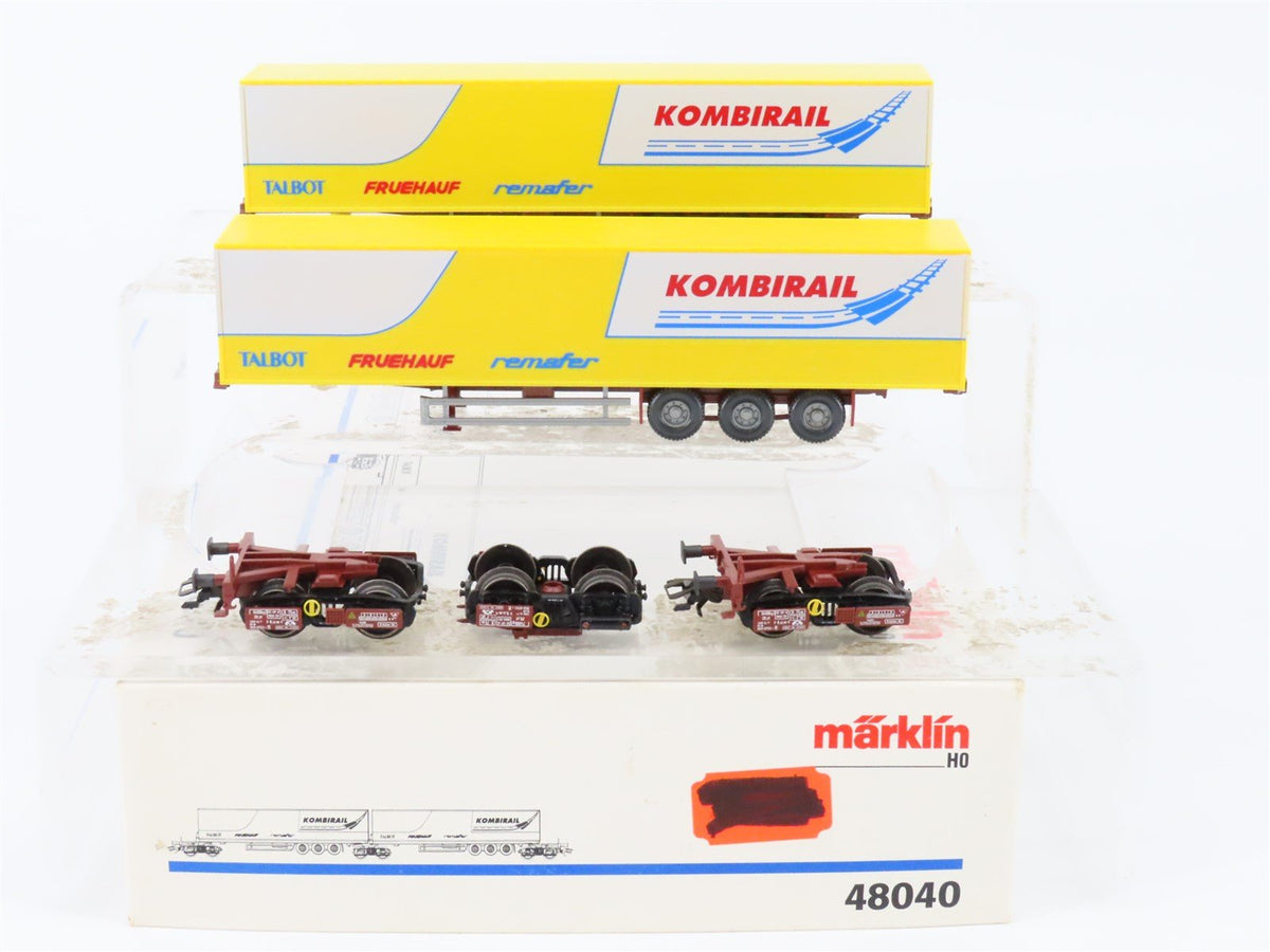 HO Scale Marklin 48040 KOMBIRAIL Articulated Intermodal Semi-Trailers 2-Unit Set