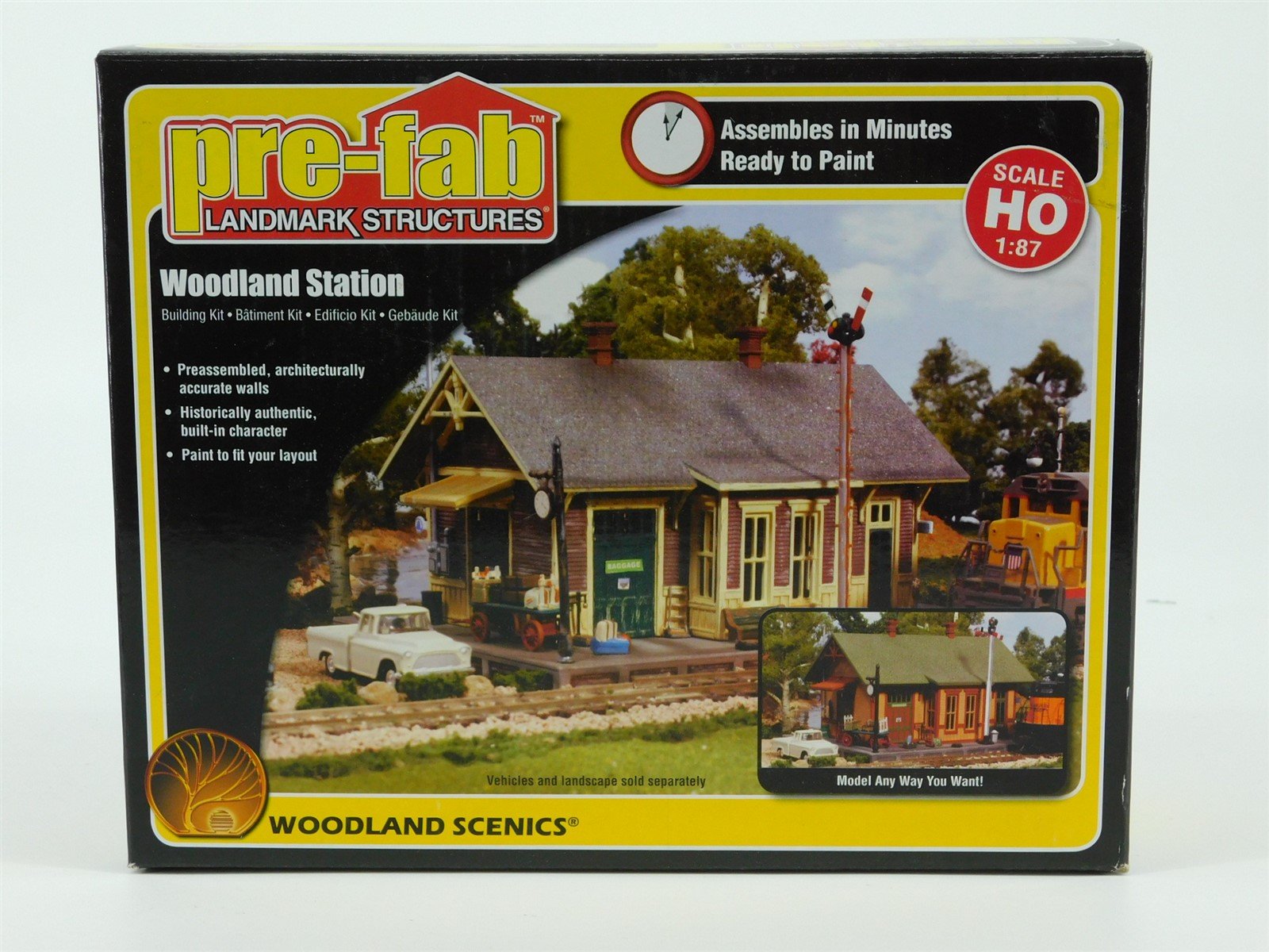 HO 1/87 Scale Woodland Scenics Pre-Fab Kit #PF5187 Woodland Station
