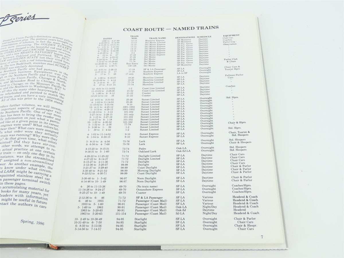Southern Pacific Passenger Trains Volume 1 by Ryan &amp; Shine ©1986 HC Book