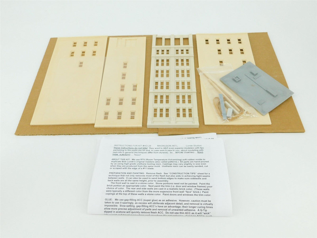 HO 1/87 Scale Lunde Studios Resin Kit #28 &quot;Magnuson Int&#39;l&quot; Building