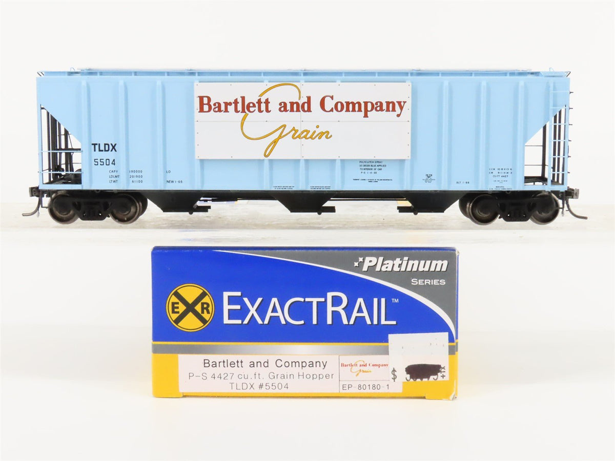 HO Scale ExactRail EP-80180-1 TDLX Bartlett &amp; Company 3-Bay Covered Hopper #5504
