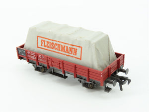 HO Scale Fleischmann 5200 DB German Low-Side Gondola w/Fleischmann Tarp Load