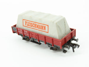 HO Scale Fleischmann 5200 DB German Low-Side Gondola w/Fleischmann Tarp Load