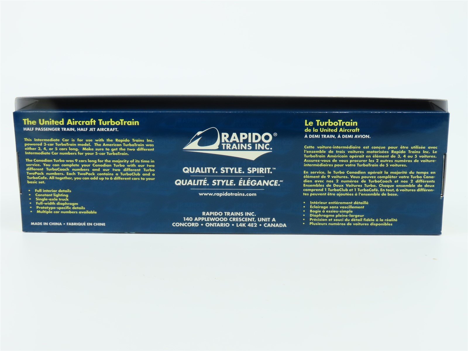 HO Rapido 200602 VIA Rail Canada TurboTrain IC-30/35 TurboCoach Passenger #261