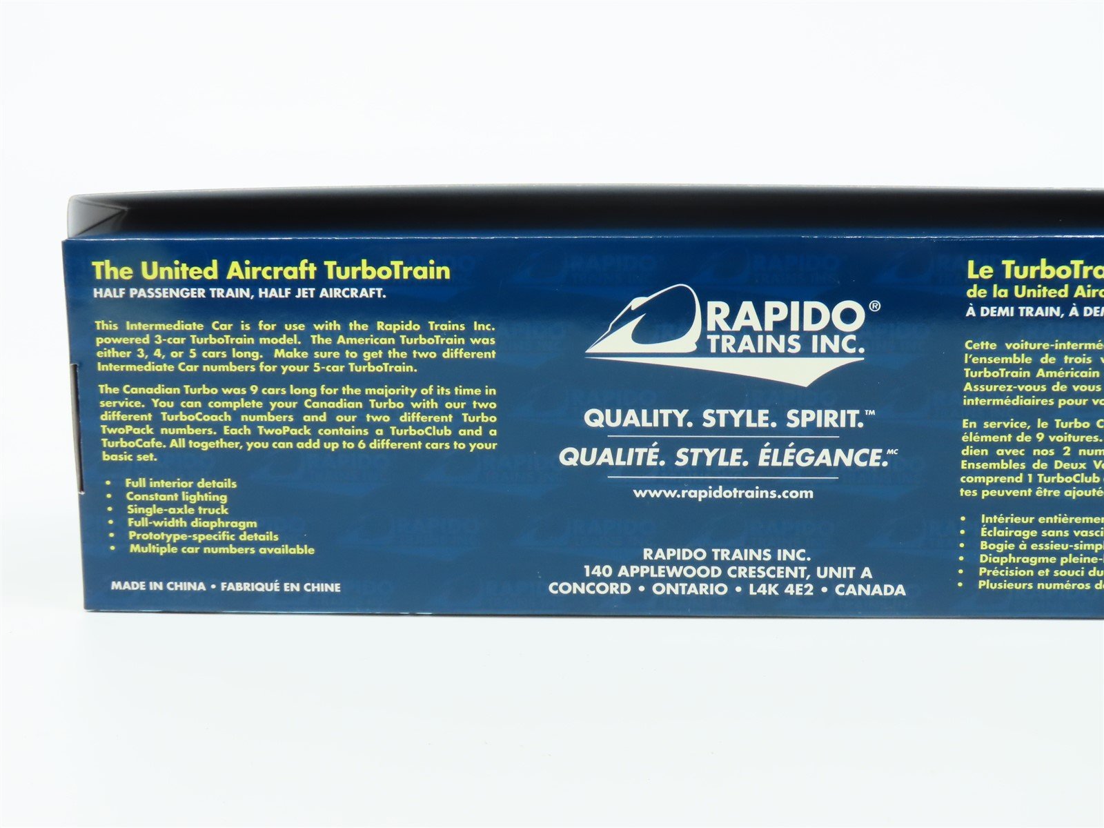 HO Rapido 200602 VIA Rail Canada TurboTrain IC-30/35 TurboCoach Passenger #261