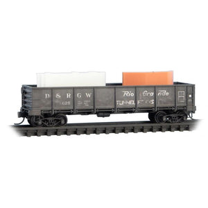 N Micro-Trains MTL 98302244 D&RGW Gondolas 3-Pack w/Tunnel Forms - Weathered