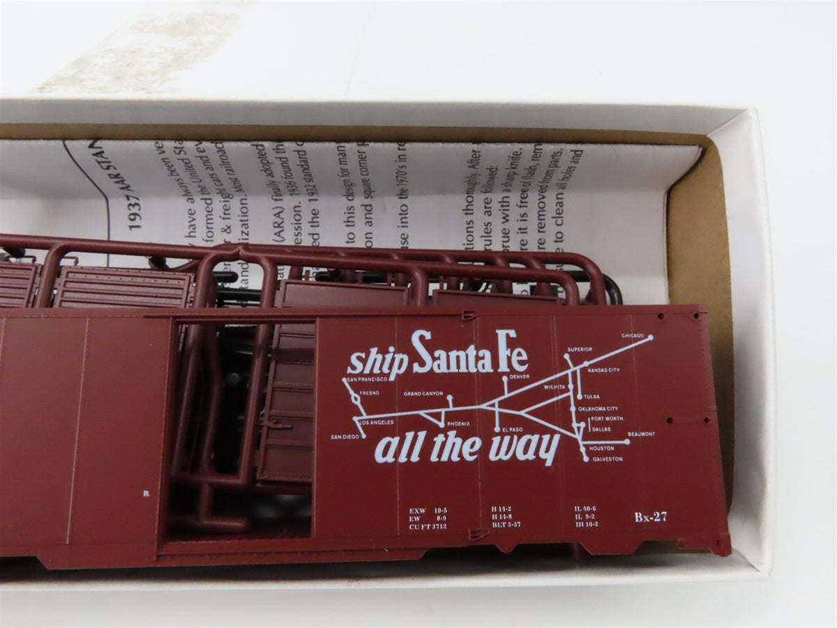 HO Red Caboose Kit RC8030-3b ATSF Santa Fe &quot;Super Chief/Map&quot; 40&#39; Box Car #138368
