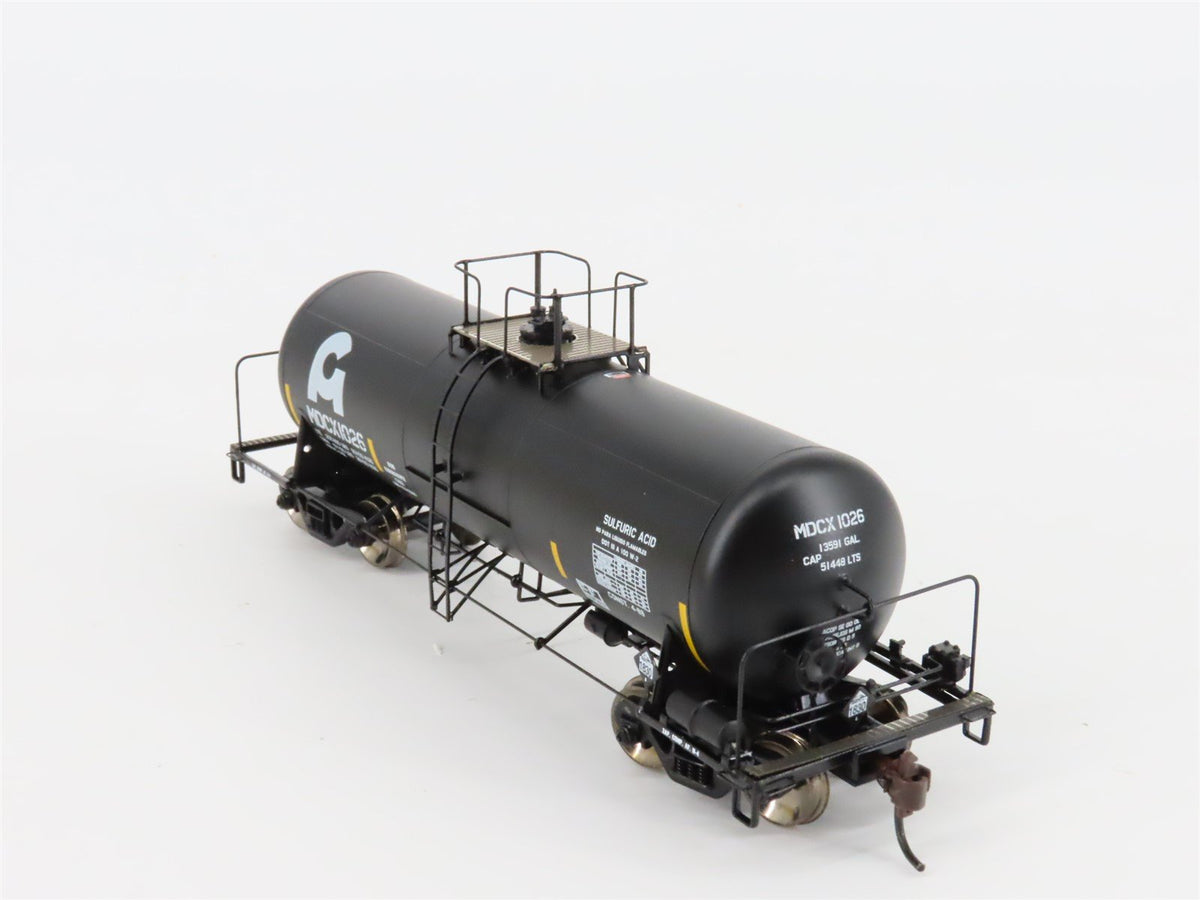 HO Scale Athearn 96101 MDCX Sulfuric Acid Tank Car #1026