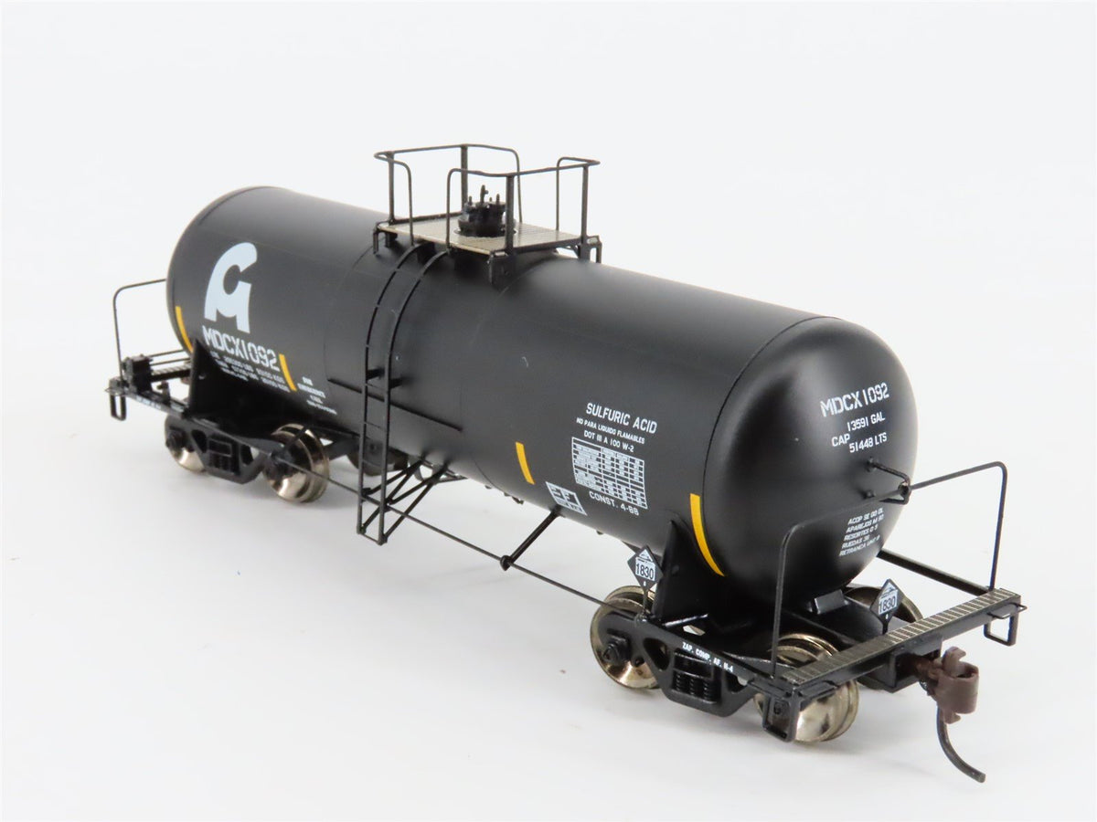 HO Scale Athearn 96104 MDCX Sulfuric Acid Chemical Tank Car #1092