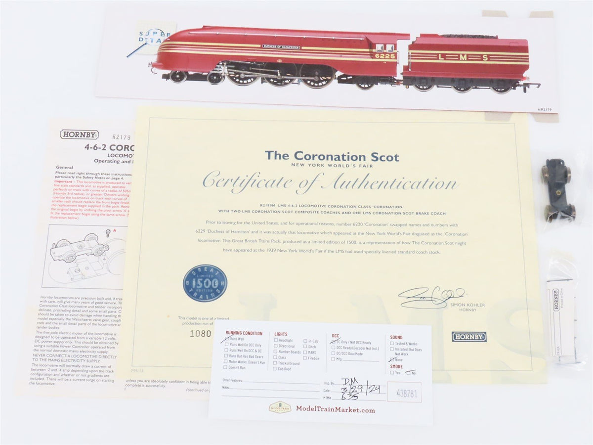 OO Scale Hornby LMS British &quot;The Coronation Scot&quot; 4-6-2 Steam Passenger Set