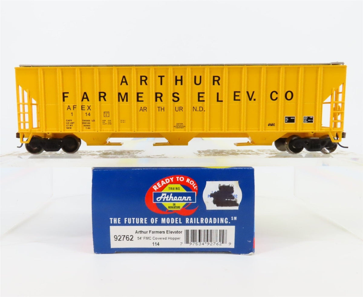 HO Scale Athearn 92762 AFEX Arthur Farmers Elevator 3-Bay Covered Hopper #114