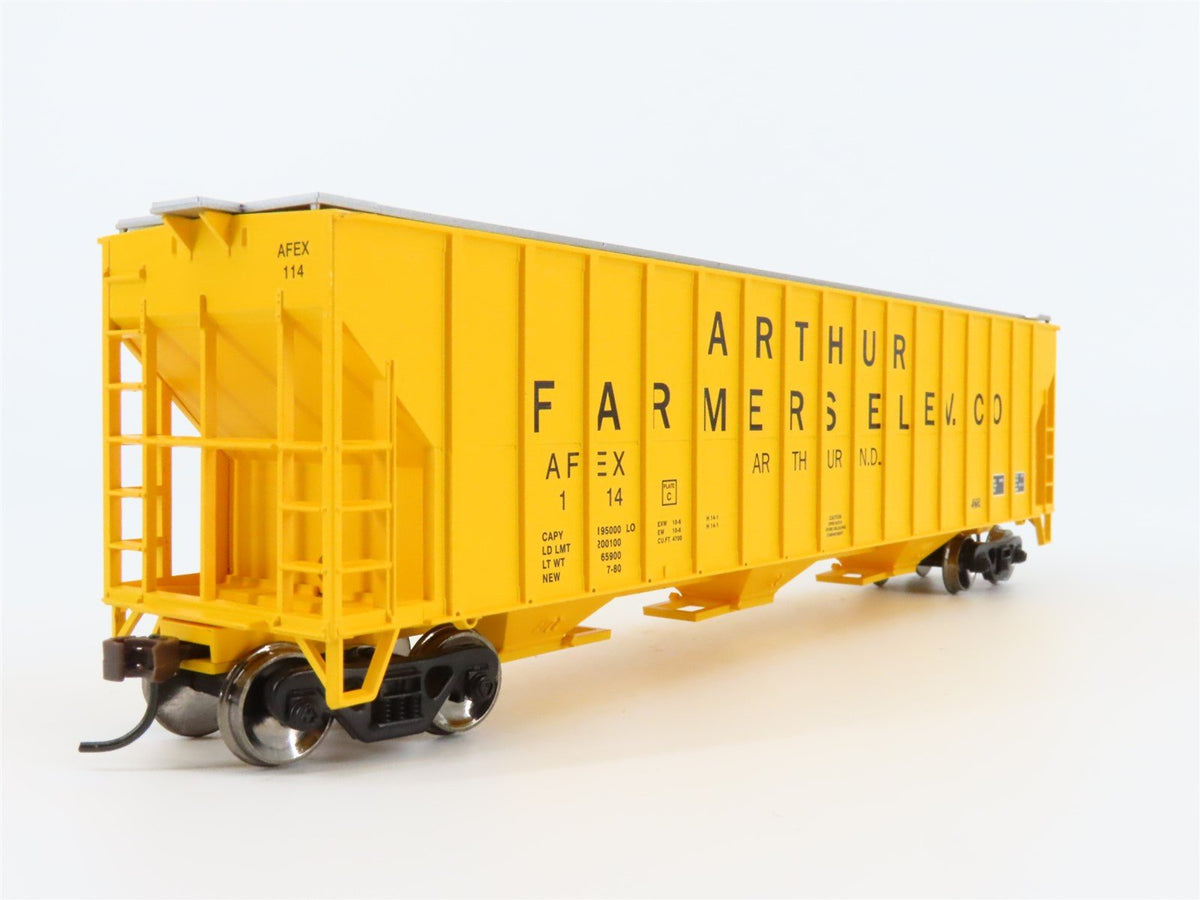 HO Scale Athearn 92762 AFEX Arthur Farmers Elevator 3-Bay Covered Hopper #114