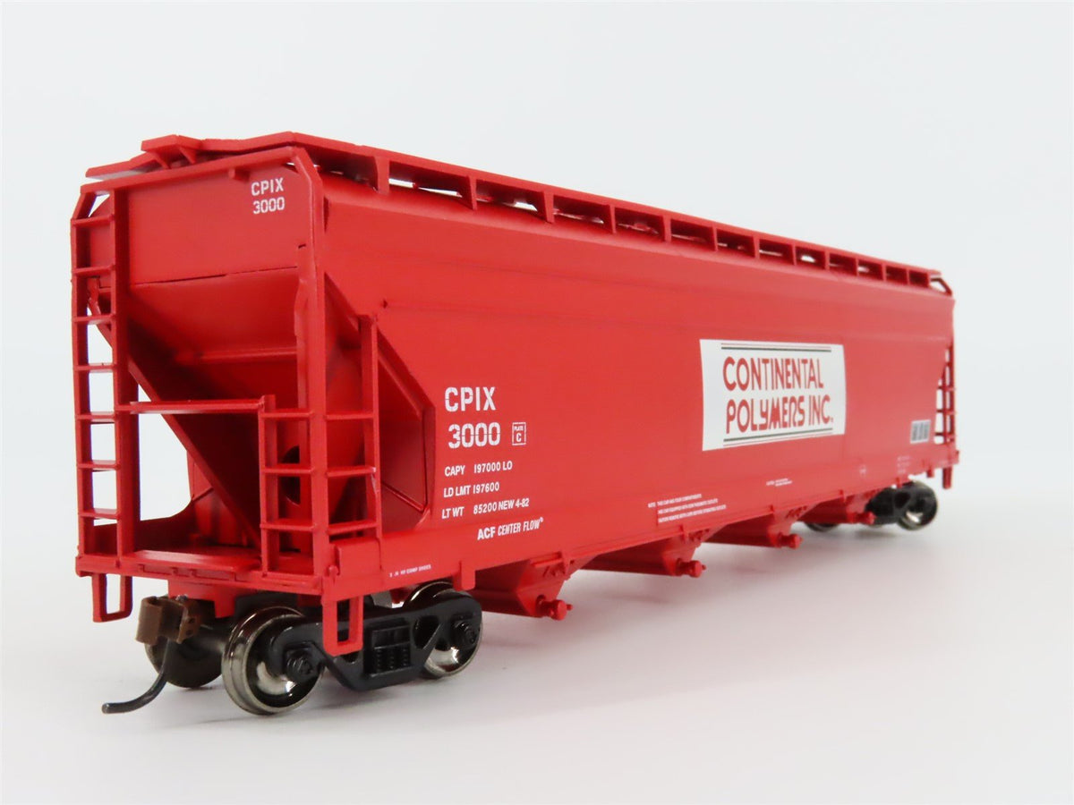 HO Scale Athearn 72300 CPIX Continental Polymers 4-Bay Covered Hopper #3000