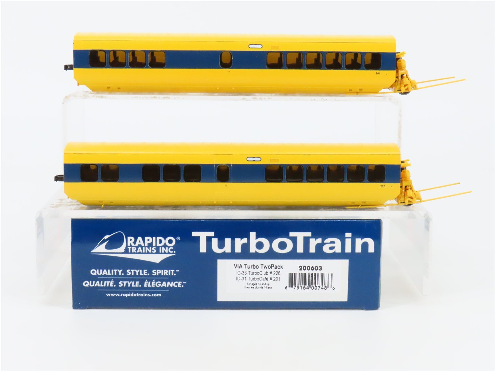 HO Rapido 200603 VIA Rail TurboTrain IC33/31 TurboClub & TurboCafe Passenger Set