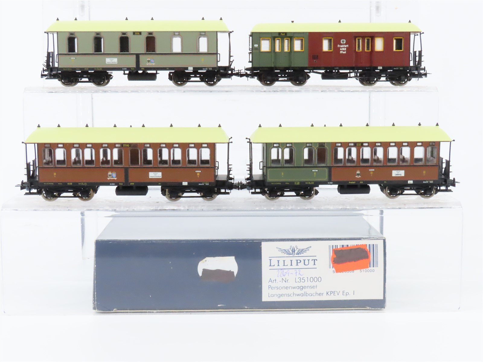 HO Liliput L351010 KPEV Prussian "Langenschwalbacher" Era I Passenger 4-Car Set