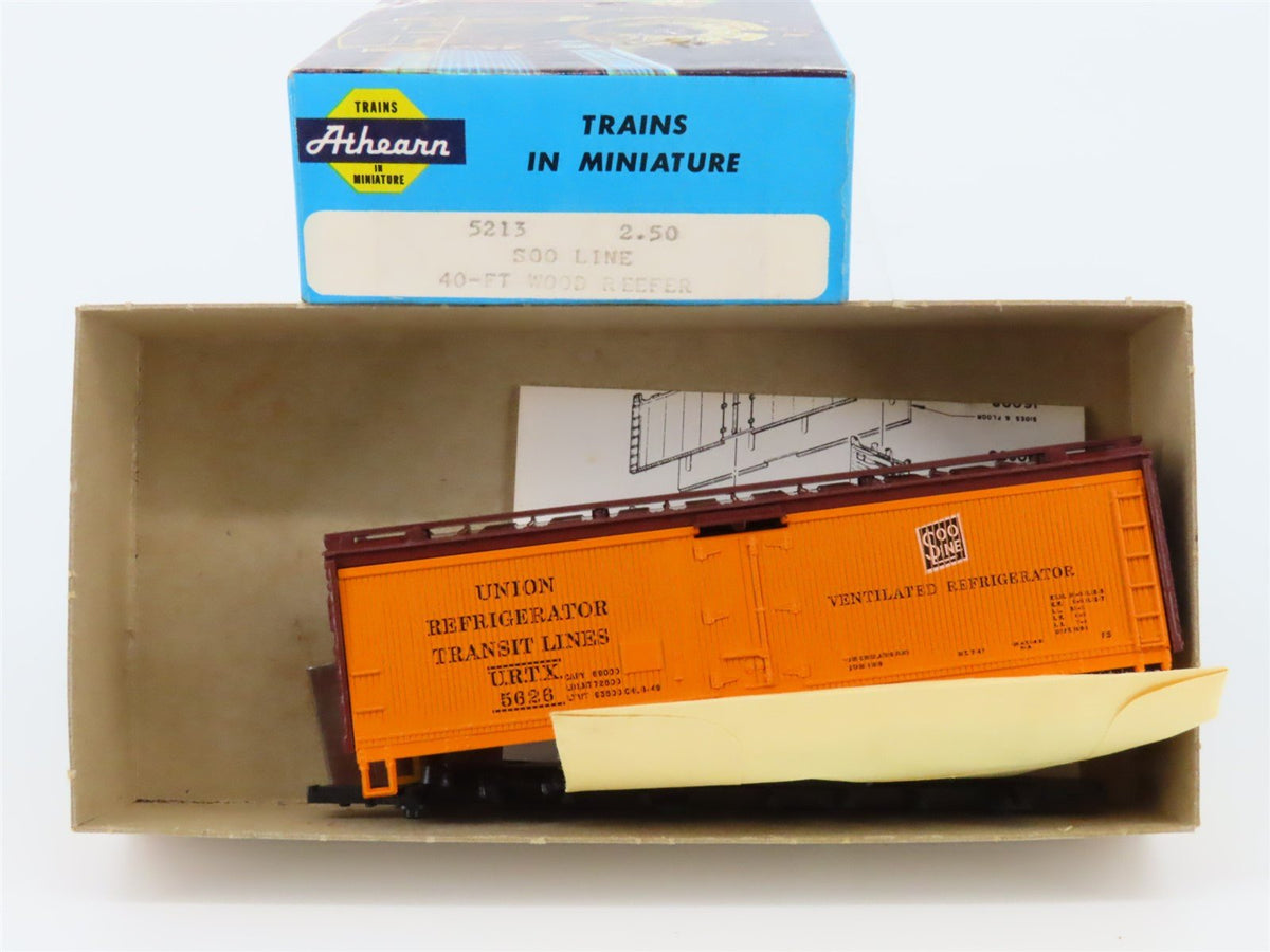 HO Scale Athearn 5213 URTX SOO Line 40&#39; Wood Reefer #5626 Kit