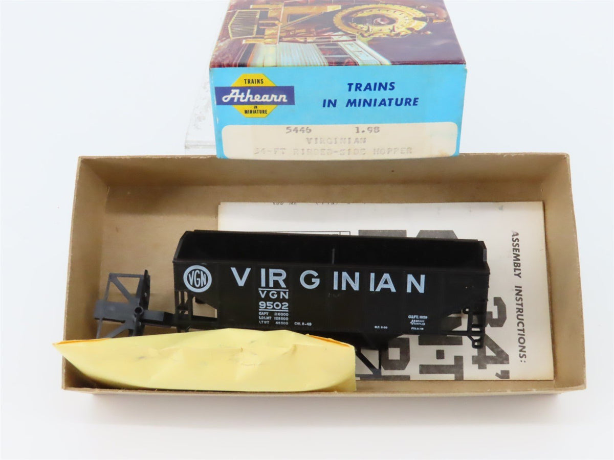 HO Scale Athearn 5446 VGN Virginian 34&#39; 2-Bay Open Hopper #9502 Kit