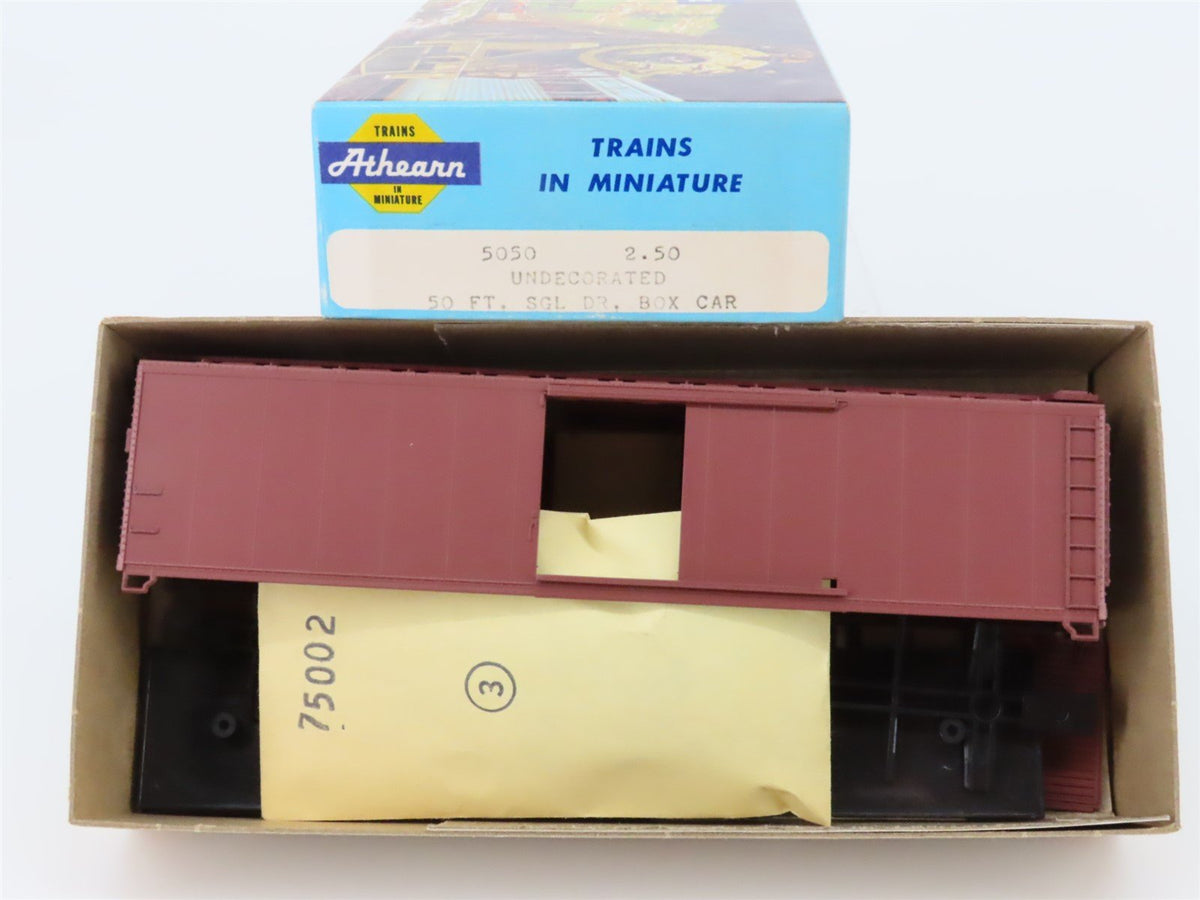 HO Scale Athearn 5050 Undecorated 50&#39; Single Door Box Car Kit