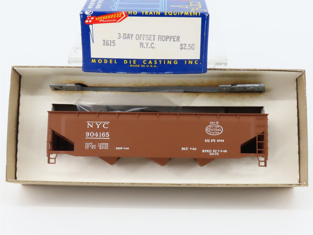 HO Scale Roundhouse MDC 1615 NYC New York Central 3-Bay Hopper #904165 Kit