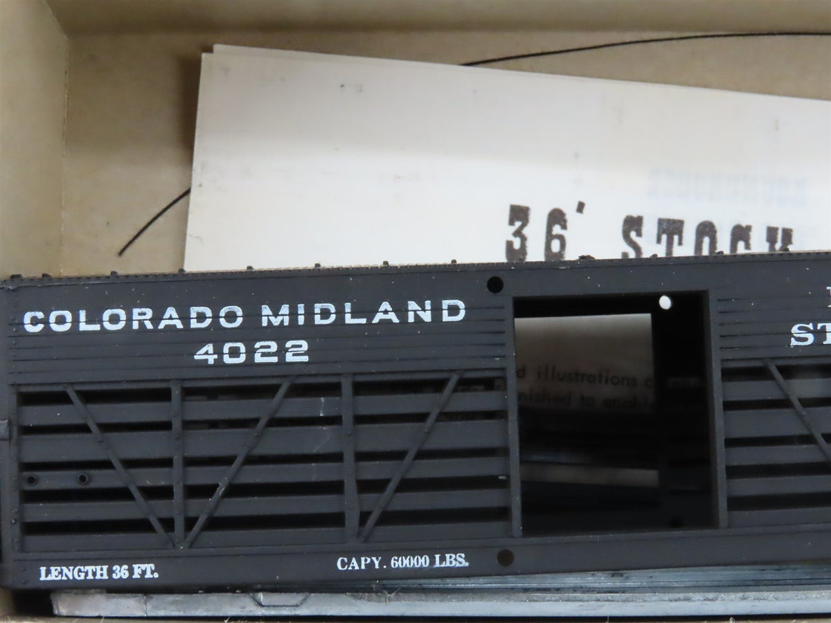 HO Scale Roundhouse MDC S-368 Colorado Midland 36&#39; Stock Car #4022 Kit