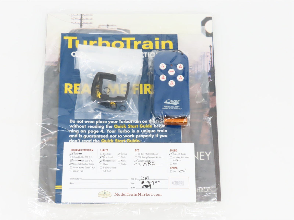 HO Rapido 200006 VIA Rail TurboTrain Gas Turbine Set w/ DCC &amp; Sound - Bad Gears