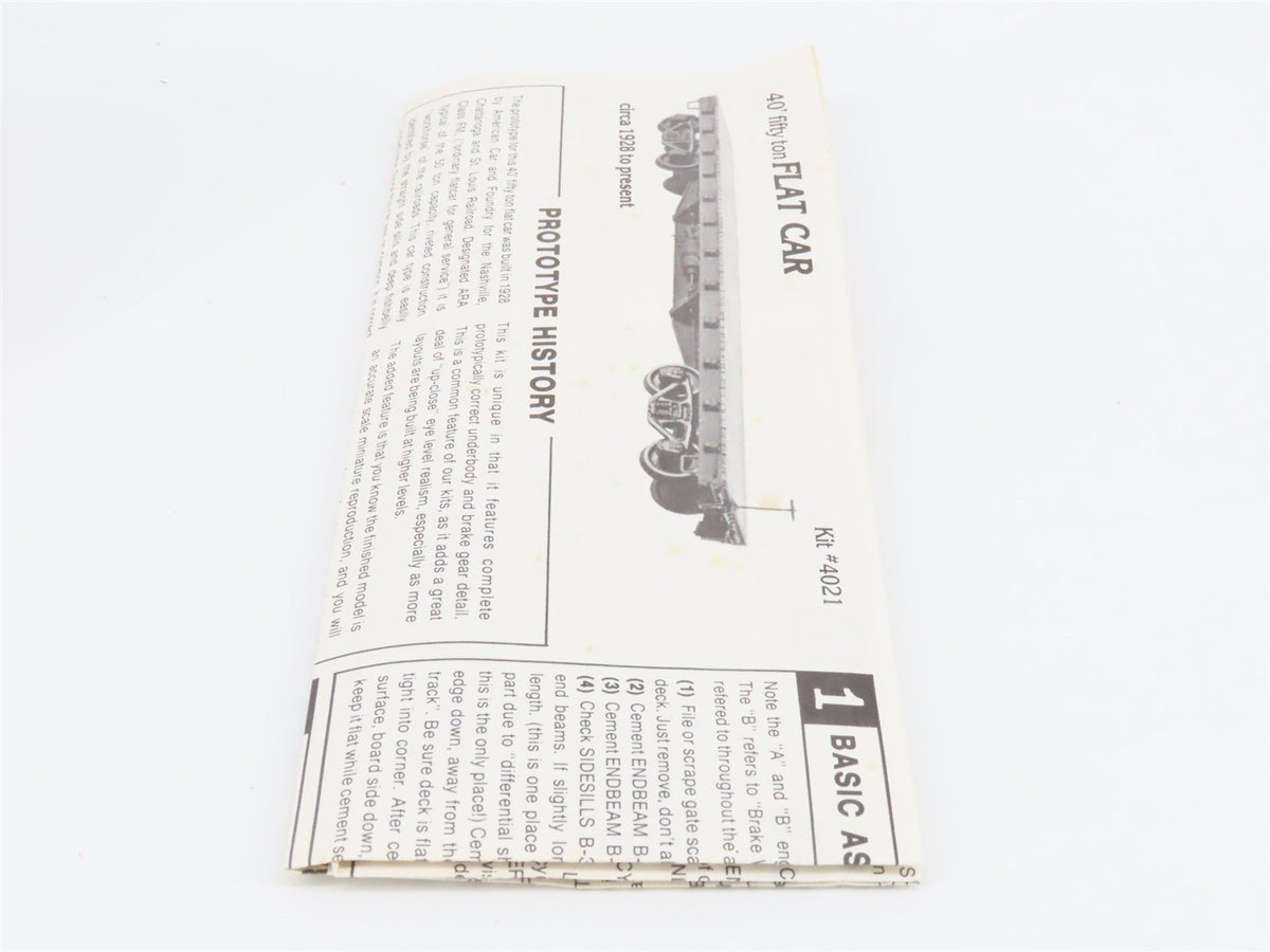 HO Scale The Gould Company 4021 Undecorated 40&#39; Flat Car Kit
