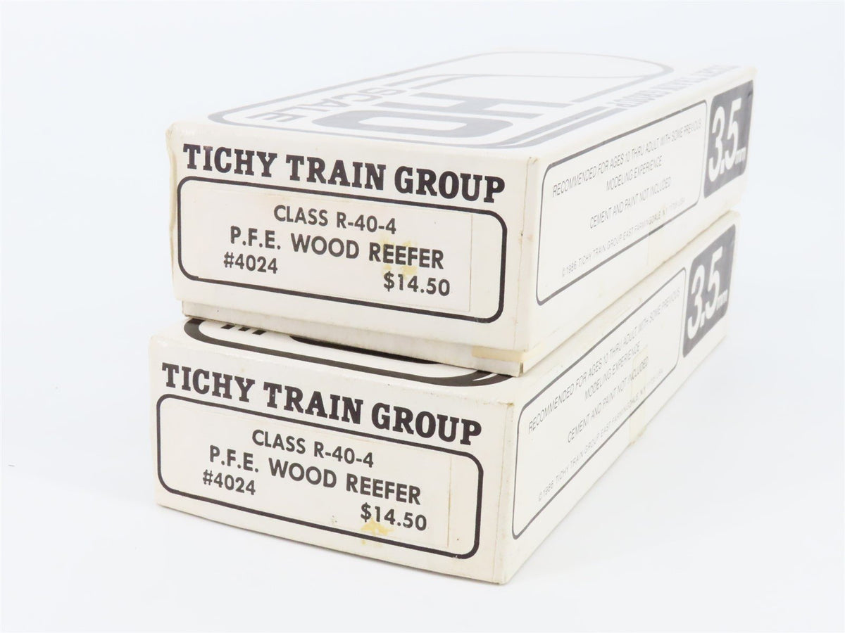HO Scale Tichy Train Group 4024 PFE Undecorated Wood Reefer Kit - Lot of 2