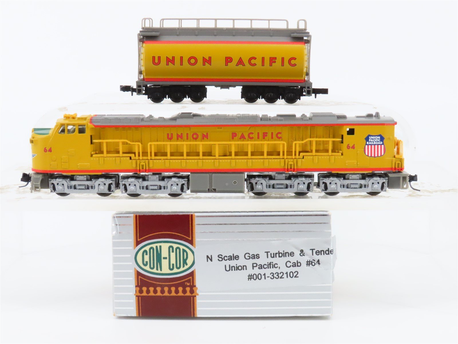 N Scale Con-Cor 001-332102 UP Union Pacific Gas Turbine #64 w/Tender