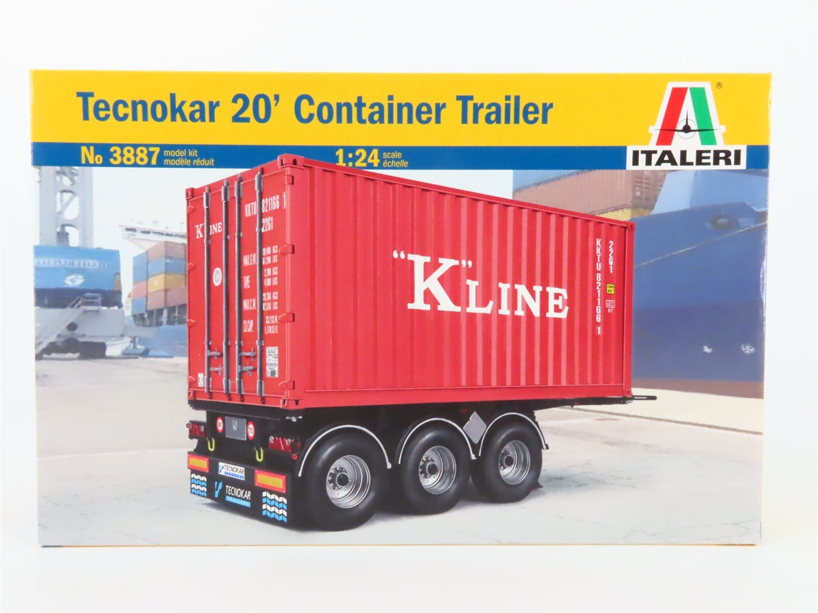 1:24 Scale Italeri 3887 Tecnokar 20' Container Trailer Kit - Sealed