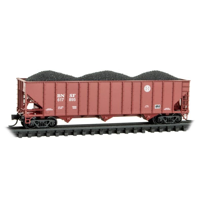 N Micro-Trains MTL 10800642 BNSF Railway 100-Ton 3-Bay Hopper #617895 w/Load