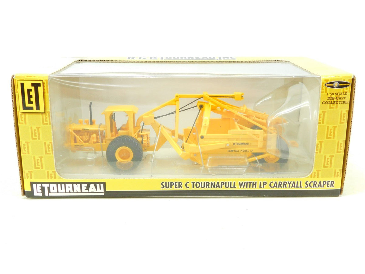 1:50 Die-Cast SpecCast Le Tourneau Super C Tournapull w/ LP Carryall Scraper