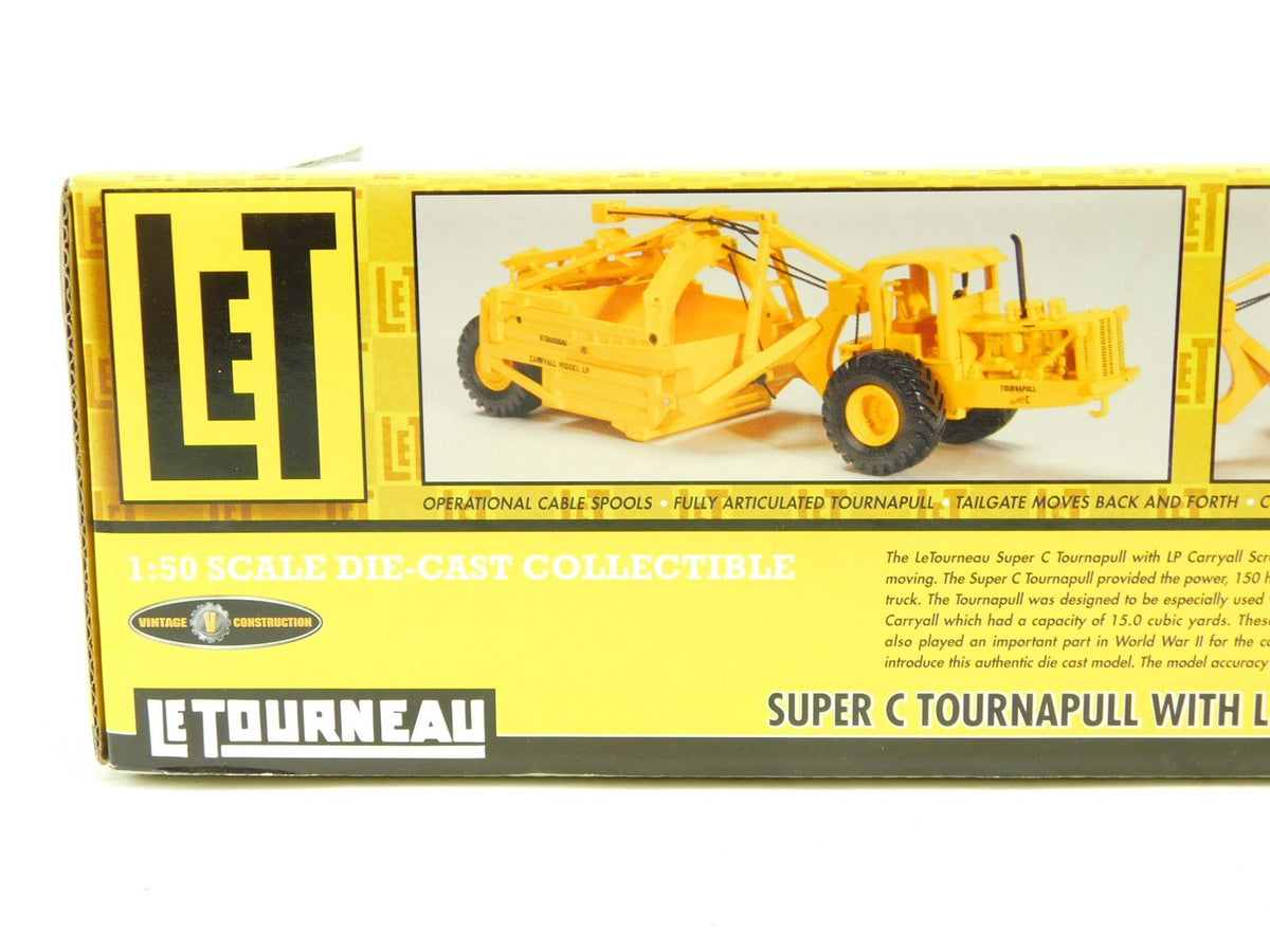 1:50 Die-Cast SpecCast Le Tourneau Super C Tournapull w/ LP Carryall Scraper