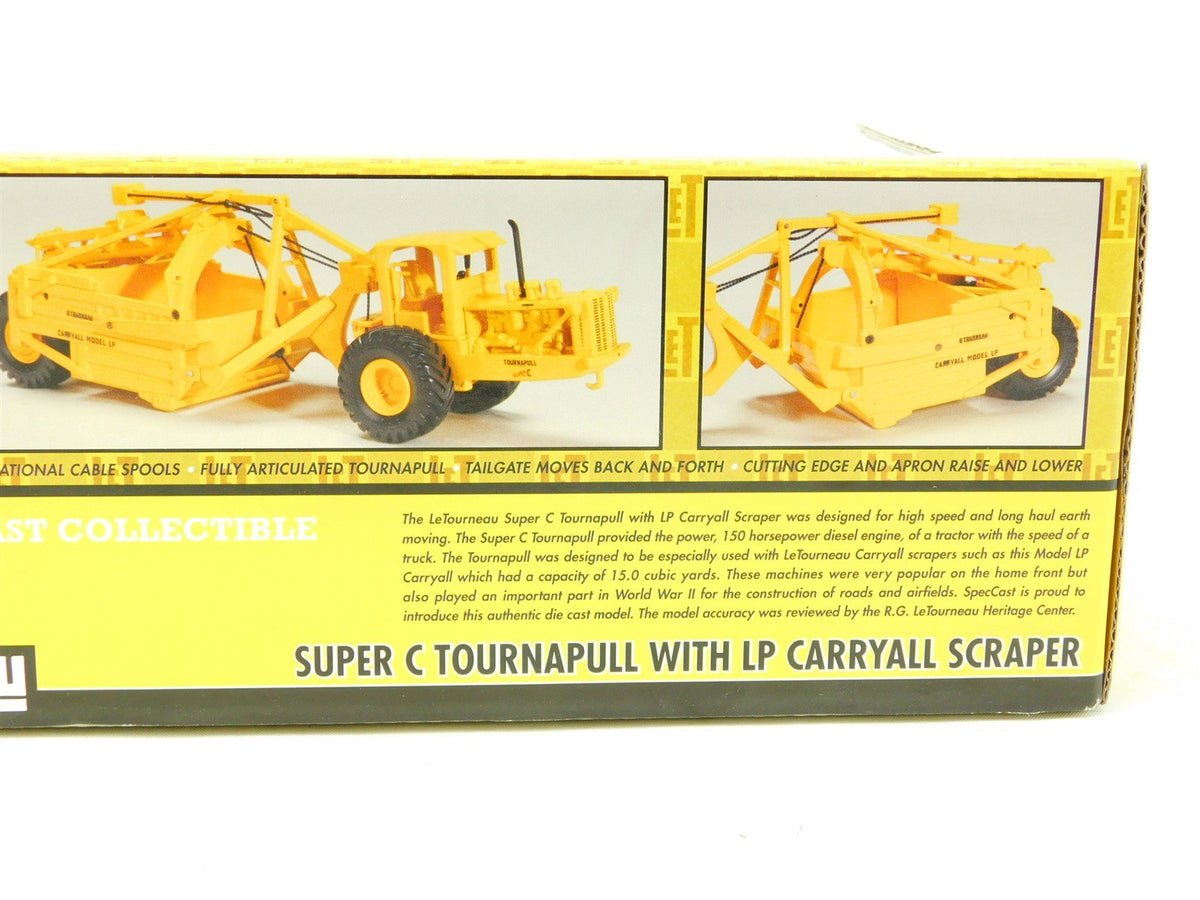 1:50 Die-Cast SpecCast Le Tourneau Super C Tournapull w/ LP Carryall Scraper