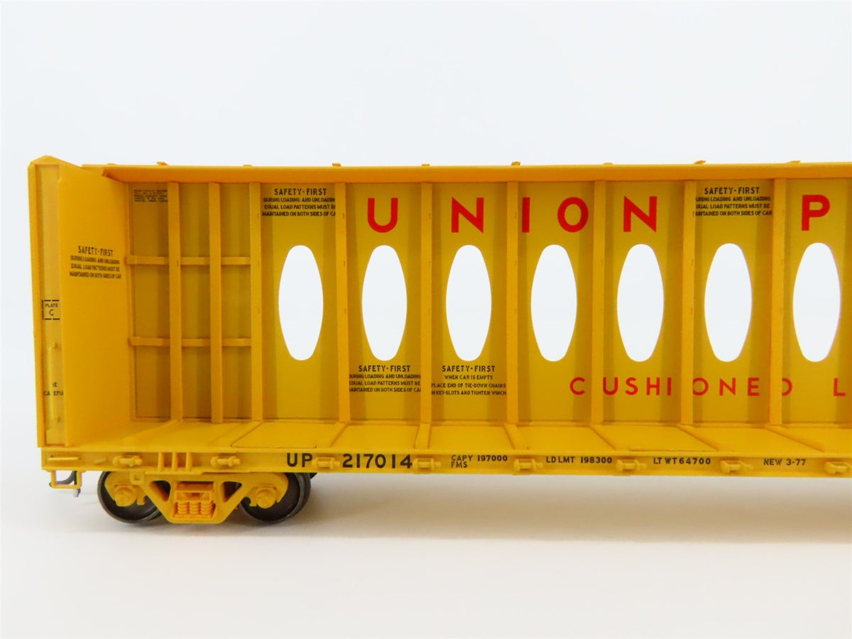 HO Scale ExactRail EP-81101-15 UP Union Pacific 63&#39; Centerbeam Flat Car #217014