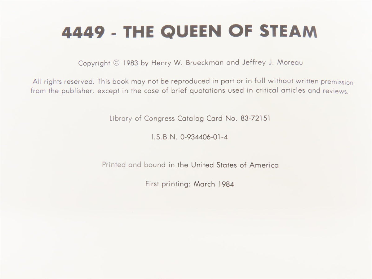 449: The Queen Of Steam by Henry Brueckman &amp; Jeffrey Moreau ©1983 HC Book