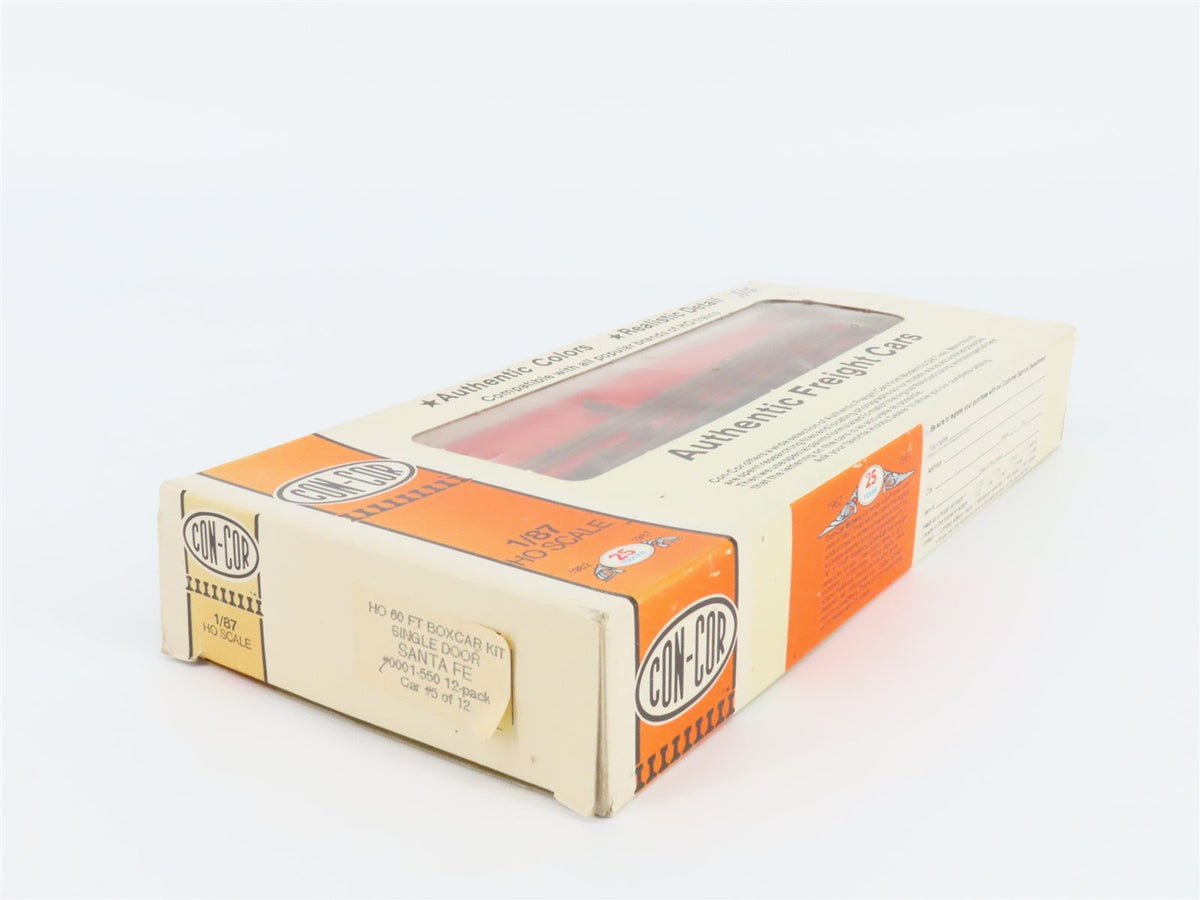 HO Scale Con-Cor Kit #0001-550 ATSF Santa Fe Red 60&#39; Box Car