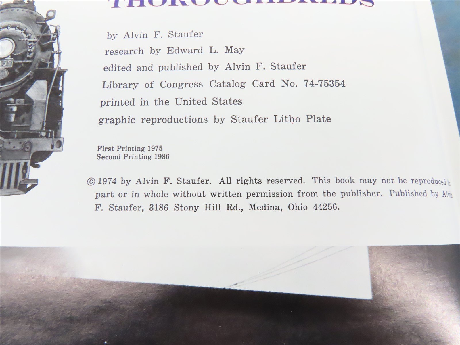 Thoroughbreds by Alvin F. Staufer & Edward L. May ©1986 HC Book