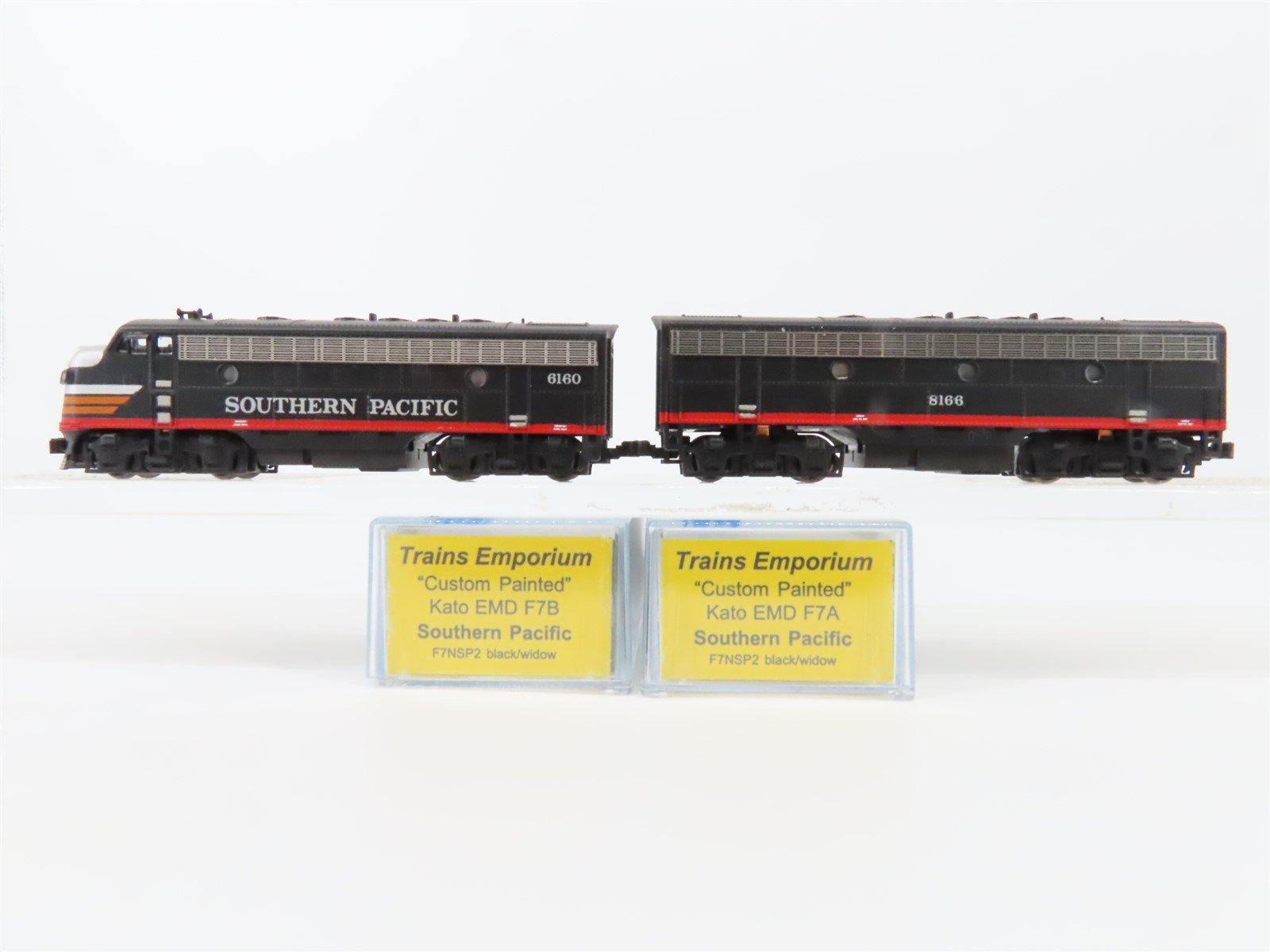 N KATO/Trains Emporium SP "Black Widow" F7A/B Diesel Set w/DCC & Sound - Custom