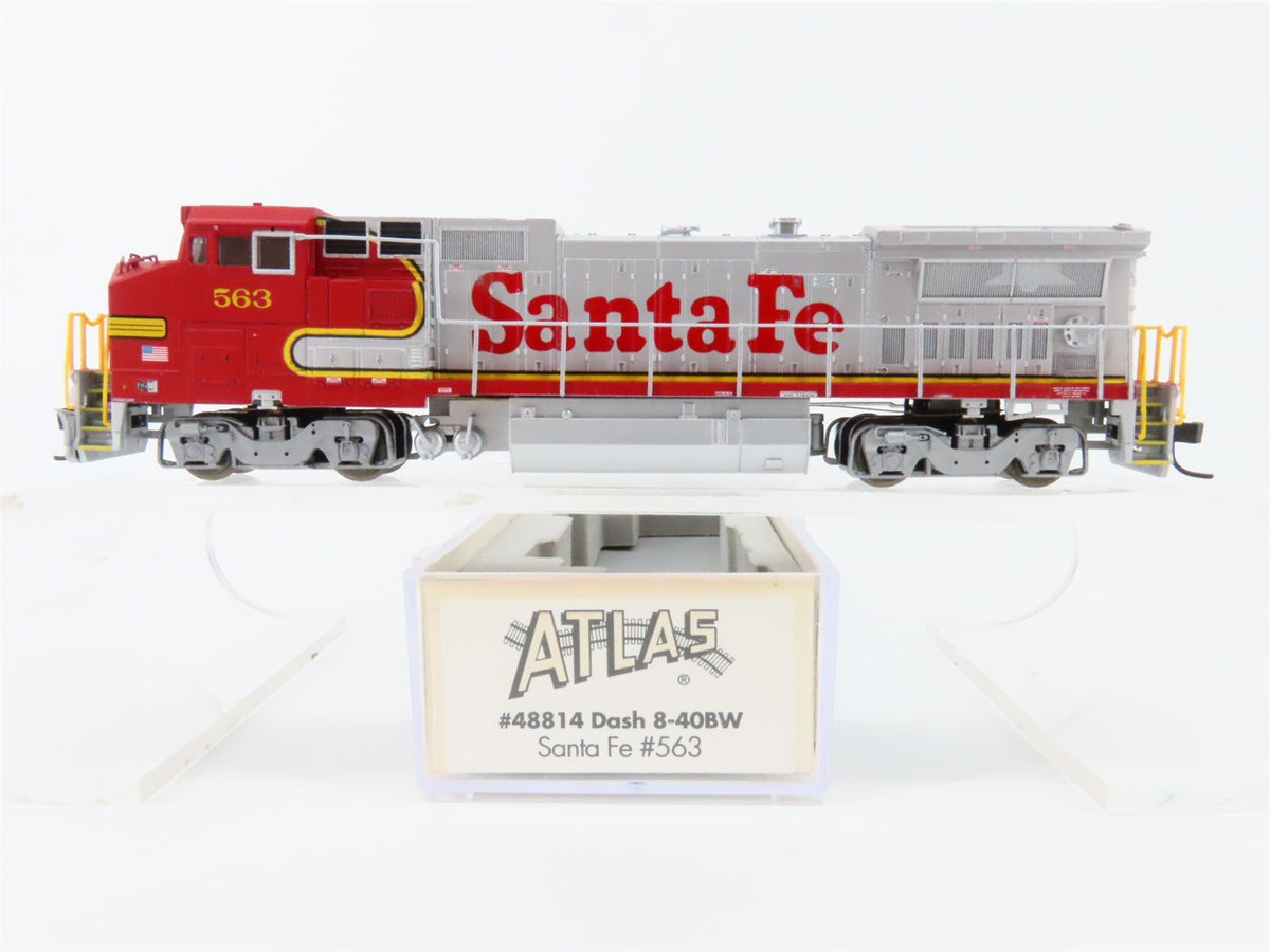 N Scale Atlas 48814 ATSF Santa Fe &quot;Warbonnet&quot; GE Dash 8-40BW Diesel #563 w/DCC