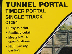 HO 1/87 Scale Woodland Scenics #C1254 Timber Single Track Tunnel Portal