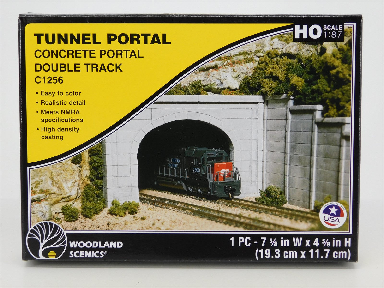 HO 1/87 Scale Woodland Scenics #C1256 Concrete Double Track Tunnel Portal