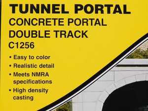 HO 1/87 Scale Woodland Scenics #C1256 Concrete Double Track Tunnel Portal