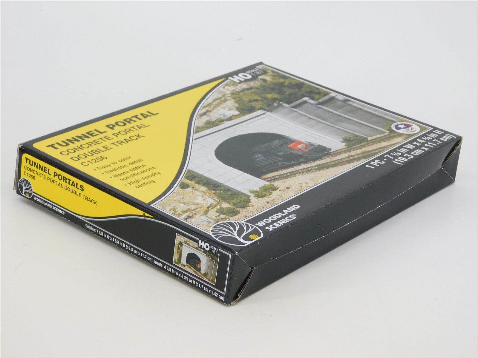 HO 1/87 Scale Woodland Scenics #C1256 Concrete Double Track Tunnel Portal